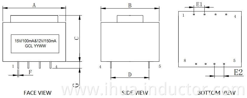 High Current Ei 35 Low Frequency Transformer for Electrical Equipments with Lamination Materials